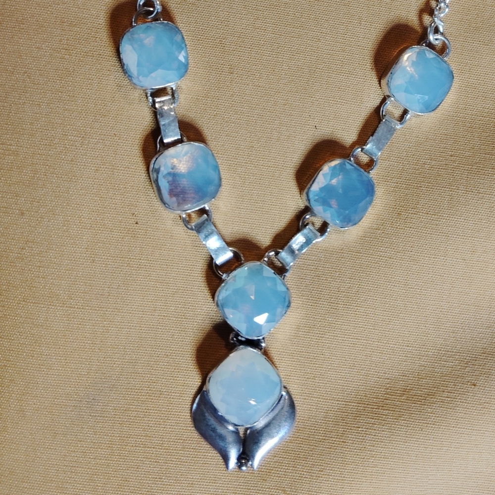 GORGEOUS  MOONSTONE, BALI STERLING.19" INCH NECKLACE WITH S-CLOSURE. - Picture 3 of 8